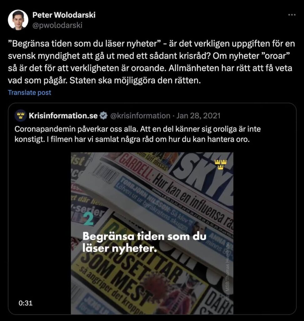 Peter Wolodarski argues the news is the reality